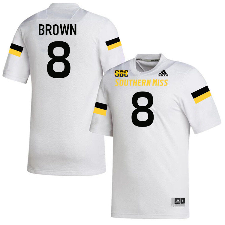 Southern Miss Golden Eagles #8 Bralon Brown Football Jersey Stitched-White